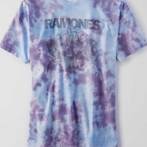 New Ramones Band Soft Tie Dye Oversized Cotton Tee Unisex Women's Men's
